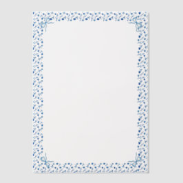 Blue Mediterrane Tegel Garden Coquette Bow Wedding Vellum Uitnodigingen
