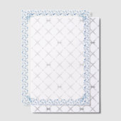 Blue Mediterrane Tegel Garden Coquette Bow Wedding Vellum Uitnodigingen (Offset (Uitnodiging))