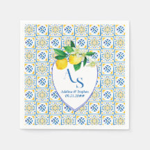 Blue Mediterrane Tegels Italië Crest Lemon Wedding