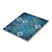 Blue Mediterranean Bloom Ceramic Tegel Tegeltje (Zijkant)