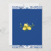 Blue Mediterranean Citroen Baby shower Invitation Kaart (Achterkant)