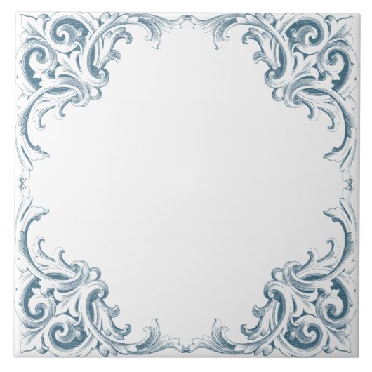 Blue Mediterranean Decorative Pattern Tegeltje (Voorkant)