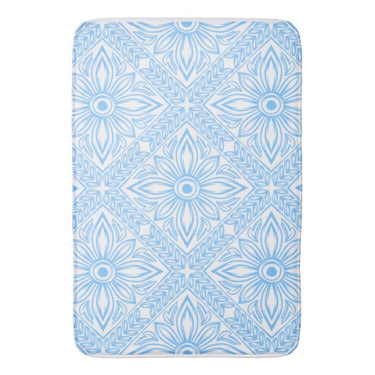 Blue Mediterranean Italian Tile Decorative Pattern Badmat (Voorkant Verticaal)