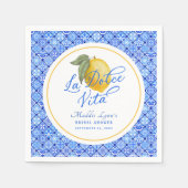 Blue Mediterranean La Dolce Vita Vrijgezellenfeest Servet (Voorkant)