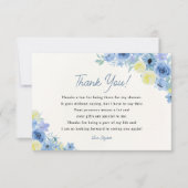 Blue Mediterranean Lemon Bridal shower Bedankkaart (Voorkant)