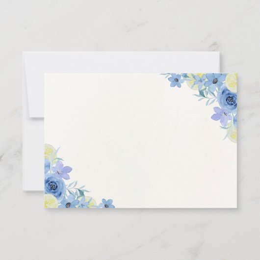 Blue Mediterranean Lemon Bridal shower Bedankkaart (Achterkant)