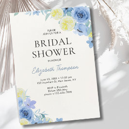 Blue Mediterranean Lemon Bridal shower Kaart