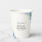 Blue Mediterranean Lemon Bridal shower Papieren Bekers (Achterkant)
