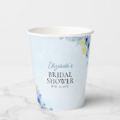 Blue Mediterranean Lemon Bridal shower Papieren Bekers (Achterkant)