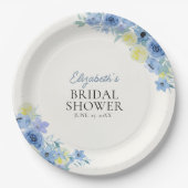Blue Mediterranean Lemon Bridal shower Papieren Bordje (Voorkant)