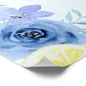 Blue Mediterranean Lemon Bridal shower Poster (Hoek)