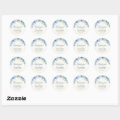 Blue Mediterranean Lemon Bridal shower Ronde Sticker (Vel)