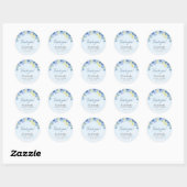 Blue Mediterranean Lemon Bridal shower Ronde Sticker (Vel)