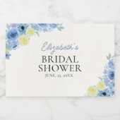 Blue Mediterranean Lemon Bridal shower Sparkling Wijnetiket (Enkel label)