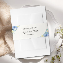 Blue Mediterranean Lemon Wedding Uitnodigingen Wikkel