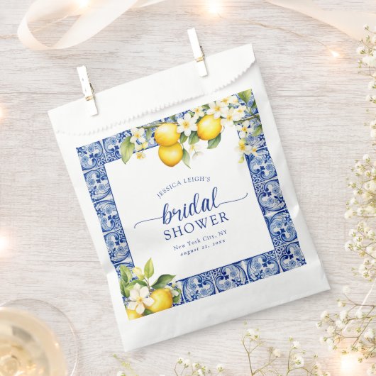 Blue Mediterranean Lemons Vrijgezellenfeest Bedankzakje (Geknipt)