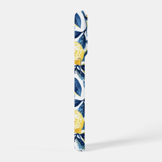 Blue Mediterranean Style Lemon Pattern iPhone Case Hoesje (Rechterkant)