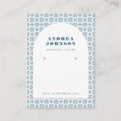 Blue Mediterranean Tegel and Arch Earring Display Visitekaartje (Voorkant)