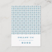 Blue Mediterranean Tegel and Arch Earring Display Visitekaartje (Achterkant)