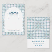 Blue Mediterranean Tegel and Arch Earring Display Visitekaartje (Voorkant / Achterkant)