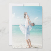 Blue Mediterranean Tegel Arch Foto Elegant Wedding Kaart (Achterkant)