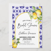 Blue Mediterranean Tegel Citroen Vrijgezellenfeest Kaart (Voorkant)