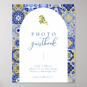 Blue Mediterranean Tegel en Citrus gastenboek Poster