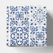Blue Mediterranean Tegel Wedding Bedankdoosjes (Bovenkant)