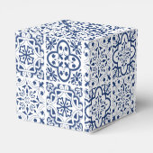 Blue Mediterranean Tegel Wedding Bedankdoosjes (Achterkant)