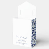 Blue Mediterranean Tegel Wedding Favoriete Boxen Bedankdoosjes (Geopend)