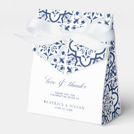 Blue Mediterranean Tegel Wedding Favoriete Boxen Bedankdoosjes