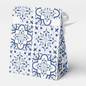 Blue Mediterranean Tegel Wedding Favoriete Boxen Bedankdoosjes (Achterkant)