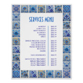 Blue Mediterranean Tegels Lijst prijslijst Perfect Poster (Voorkant)