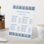 Blue Mediterranean Tegels prijslijst Reclamebord Met Voetstuk (Insitu)