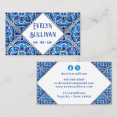 Blue Mediterranean tegels visitekaartje (Voorkant / Achterkant)