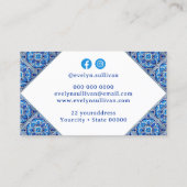 Blue Mediterranean tegels visitekaartje (Achterkant)