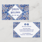 Blue Mediterranean tegels visitekaartje (Voorkant / Achterkant)