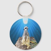 Blue Meerkat Sterrennacht, Key Ring Sleutelhanger (Voorkant)