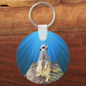 Blue Meerkat Sterrennacht, Key Ring Sleutelhanger (Voorkant)