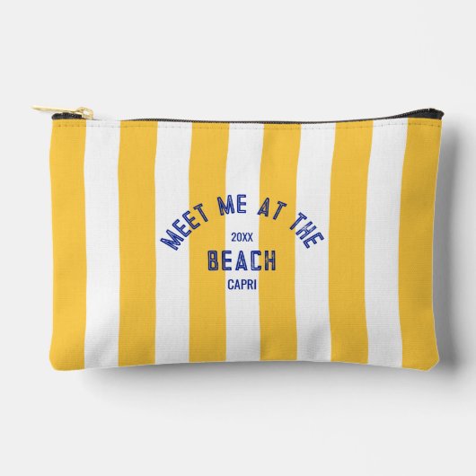 Blue Meet Me op het strand Yellow Cabana Stripe Etui (Voorkant)