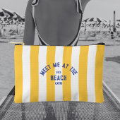 Blue Meet Me op het strand Yellow Cabana Stripe Etui
