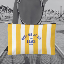 Blue Meet Me op het strand Yellow Cabana Stripe