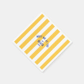 Blue Meet Me op het strand Yellow Cabana Stripe Servet (Hoek)