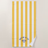 Blue Meet Me op het strand Yellow Cabana Stripe Strandlaken (Voorkant)