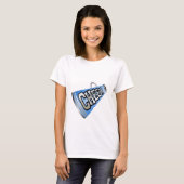 Blue Megaphone Cheerleader T-Shirt (Voorkant volledig)