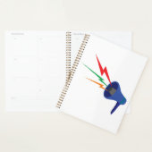 Blue Megaphone with Colorful Lightning Bolts Planner (Display)