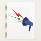 Blue Megaphone with Colorful Lightning Bolts Planner (Voorkant)