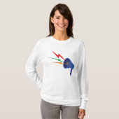 Blue Megaphone with Colorful Lightning Bolts T-shirt (Voorkant volledig)