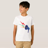 Blue Megaphone with Colorful Lightning Bolts T-shirt (Voorkant volledig)