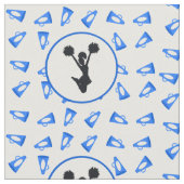 Blue Megaphones Cheerleader Design Stof (Close Up)